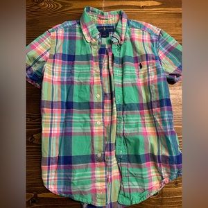 Boys Size 6 Polo Ralph Lauren Plaid Short Sleeve Shirt